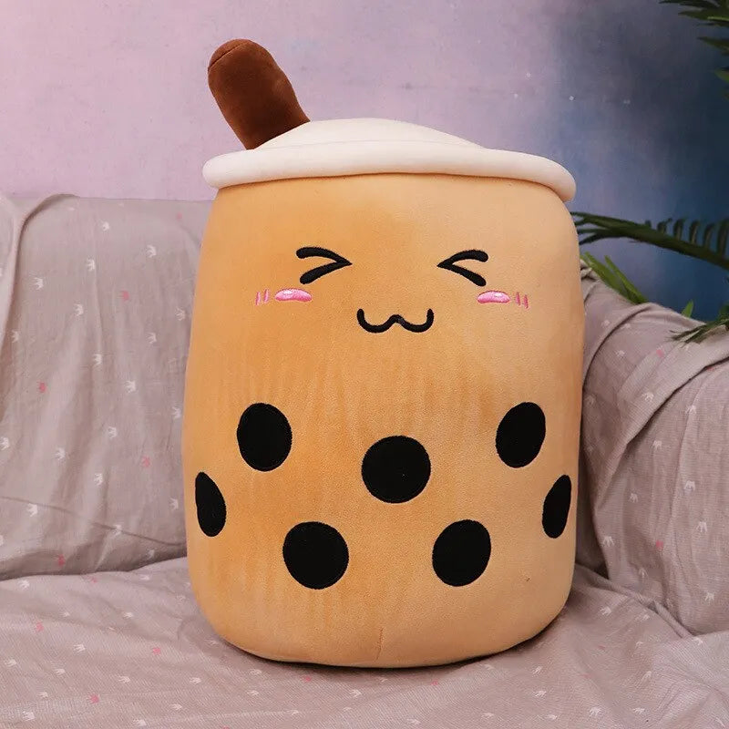 Simulation Milk Tea Cup Pillow Plush Toy - Cute Pearl Milk Tea Cup Decor