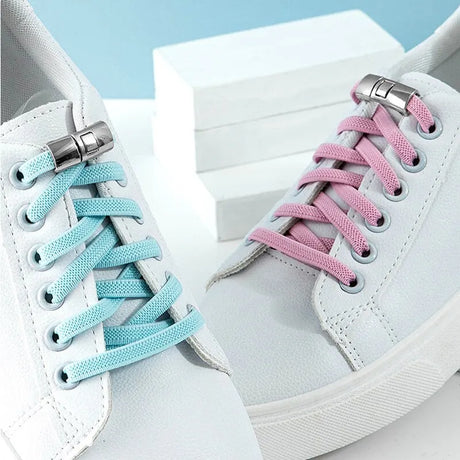 Kids and Adults No Tie Elastic Shoe Laces with Cross Buckle Lock