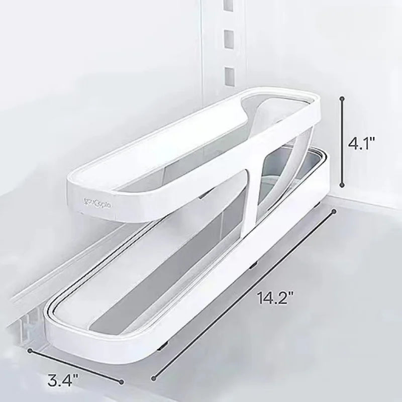 Elegant Refrigerator Egg Storage Rack with Innovative Roll-Down Dispenser