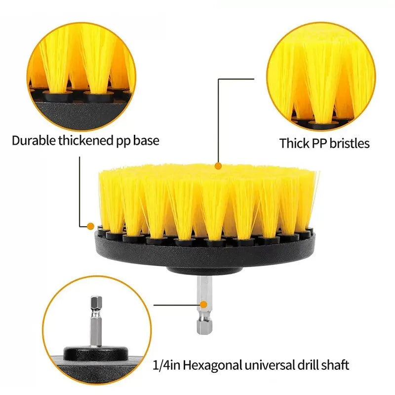 12-Piece Multipurpose Electric Drill Brush Attachment Set for Cleaning, Polishing and Descaling Household Surfaces
