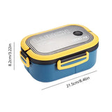 Portable Double-layer Lunch Box with Fork and Spoon - Ideal for Meals On-the-Go