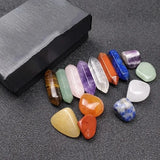 Crystal Chakra Healing Stones Set with Rose Quartz Gemstones - Hexagon Shape