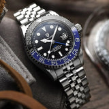 Men's Luxury GMT Automatic Wristwatch with Sapphire Glass and 100M Water Resistance