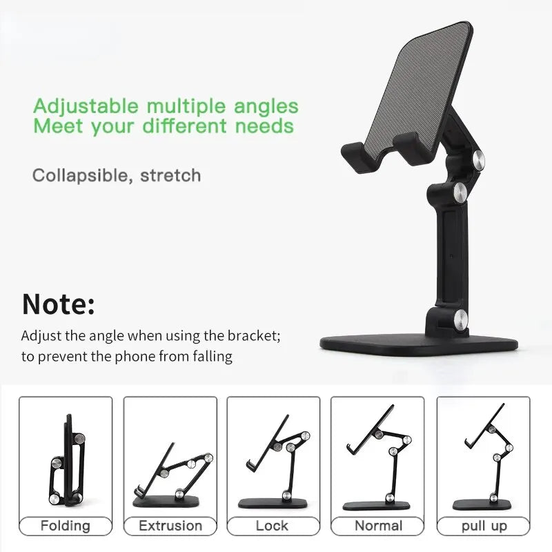 Adjustable Three-Section Foldable Mobile Phone Holder for iPhone iPad Tablet