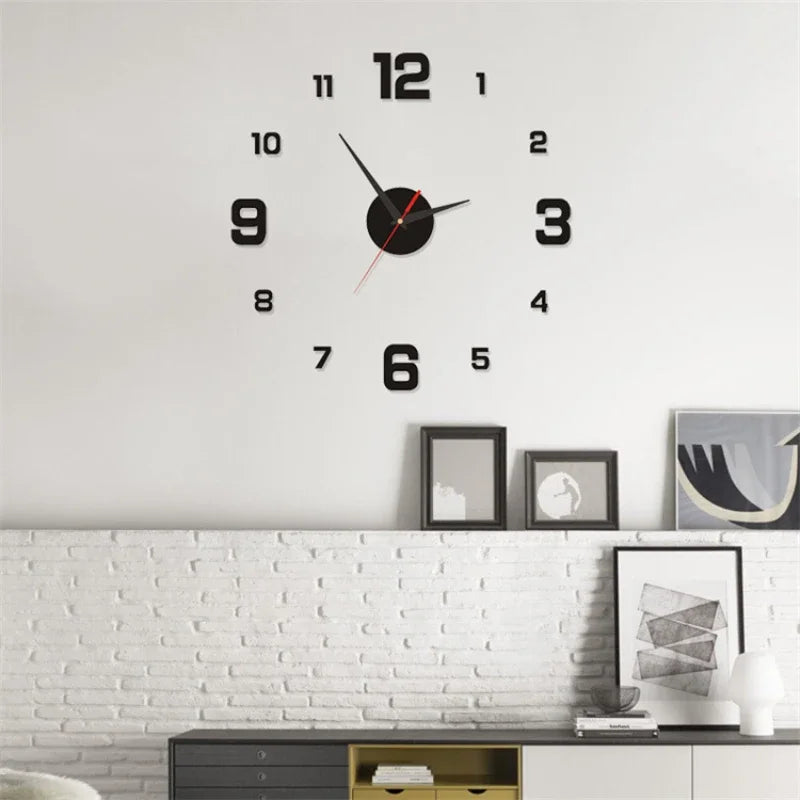 Luminous 3D Wall Clock with DIY Acrylic Frame for Stylish Home and Office Decor