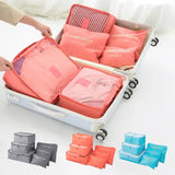 6-Piece Eco-Friendly Travel Storage Bags Set with Large Waterproof Capacity