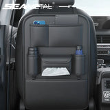 Deluxe PU Leather Auto Back Seat Storage Bag with Anti-Scuff Protection