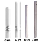 Outdoor BBQ Essentials: Set of 10 Stainless Steel Reusable Skewers for Grilling