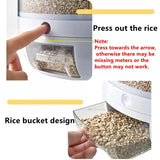Multi-Compartment Rotating Grain Storage Dispenser with Moisture-Proof Sealing