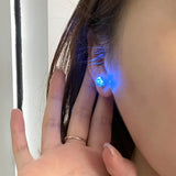 LED Light Up Stainless Steel Ear Studs - Eye-Catching Glow Stick Earrings