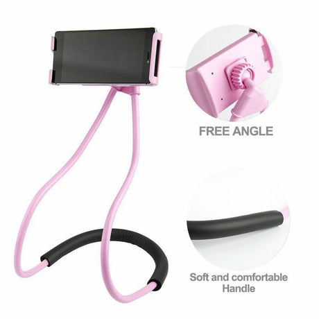360° Adjustable Rotating Mobile Phone Holder with Retractable Hanging Neck Design