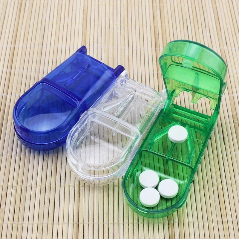 Elderly-Friendly Pill Cutter and Dispenser with Storage Box