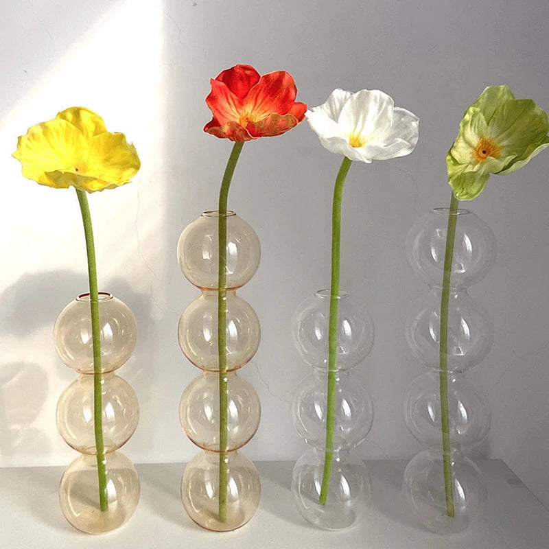 Contemporary Nordic Bubble Glass Vase for Home Decor and Gift Giving