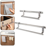 Over Door Stainless Steel Towel Bar for Bathroom and Kitchen Storage