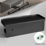 Aluminum Alloy Wall-Mounted Toilet Paper Holder with Phone Storage Stand