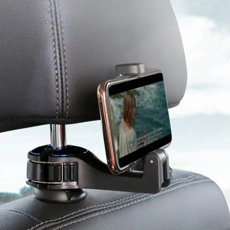 2-in-1 Car Hook and Phone Holder for Rear Headrest