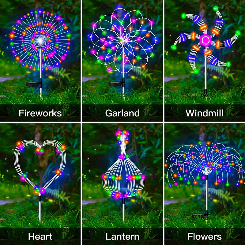 Solar Firework Fairy Lights for Outdoor Garden and Patio