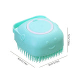 Gentle Silicone Pet Grooming Brush with Shower Gel Dispenser