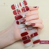 DIY Semi-Cured Gel Nail Art Strips with UV Lamp Effect and Nail Charms - 20 Pack