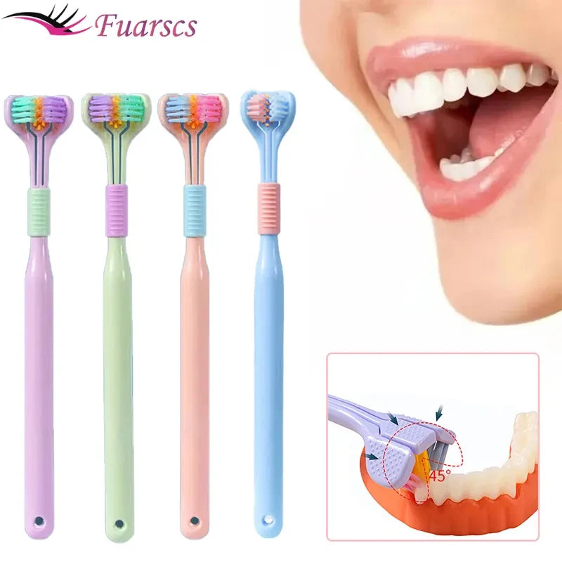 Triple Action Ultra-Soft Bristle Toothbrush for Comprehensive Oral Care