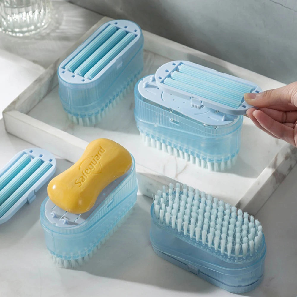 Bathroom Soap Box with Built-in Roller Brush and Foam Enhancer