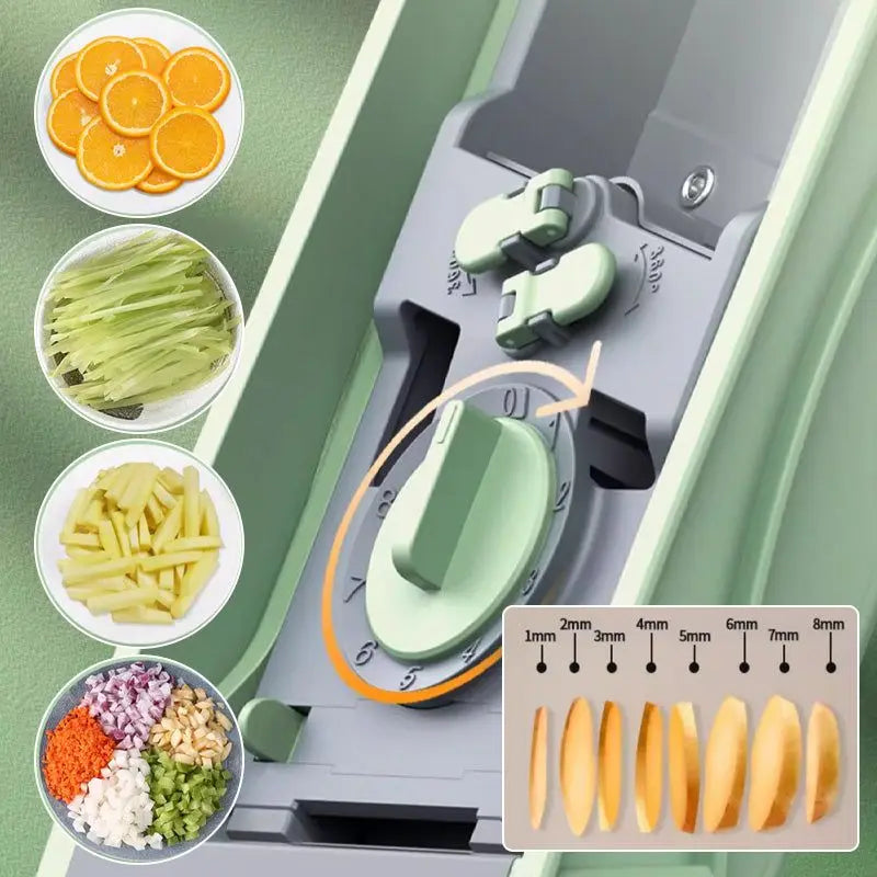 Adjustable Stainless Steel Vegetable Mandoline Slicer with Multiple Cutting Blades