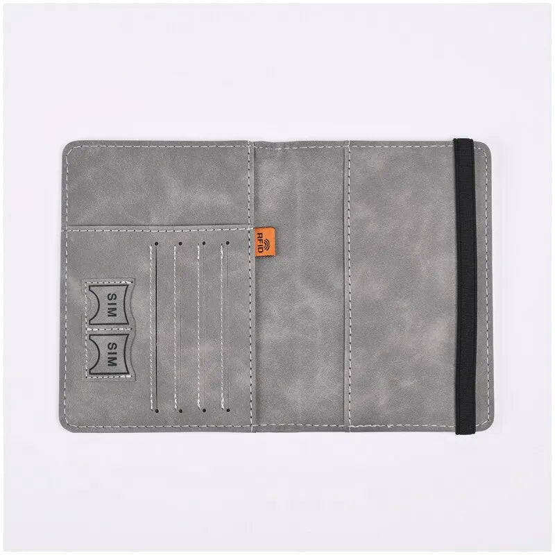 Men's Travel Passport and Business Card Holder Wallet