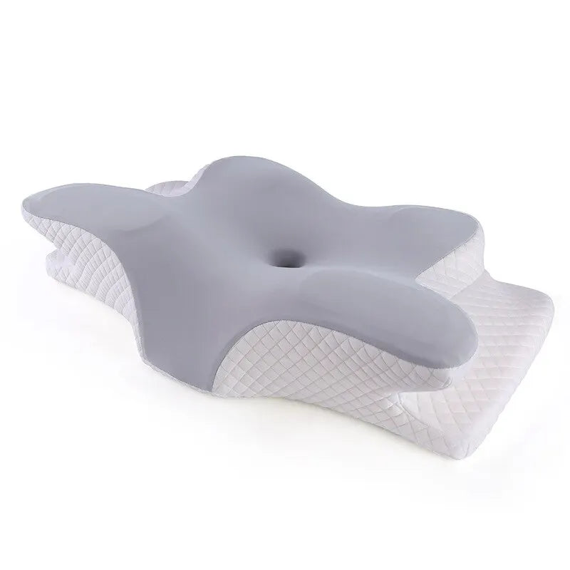 Ergonomic Butterfly-Contoured Memory Foam Pillow for Neck Support and Pain Relief