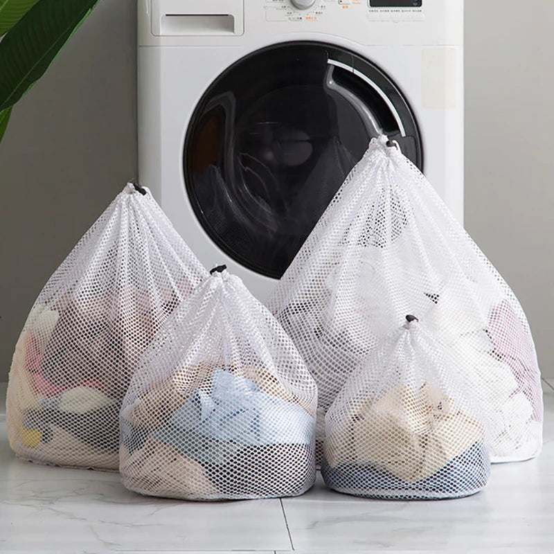 Large Mesh Laundry Bag with Drawstring Closure for Washing Machine Clothes Organizer