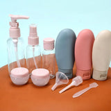 Compact 11-Piece Portable Liquid and Lotion Travel Bottle Set with Storage Bag