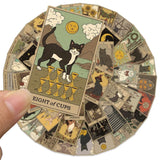 Magic Cat Tarot Sticker Set: 72-Piece Waterproof Astrology Decals