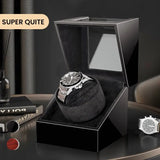 Single Watch Winder with Quiet Motor, Dual Power Options, and Intelligent Timing