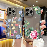 Blossoming Transparent TPU Phone Case for Various iPhone Models