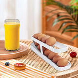 Elegant Refrigerator Egg Storage Rack with Innovative Roll-Down Dispenser