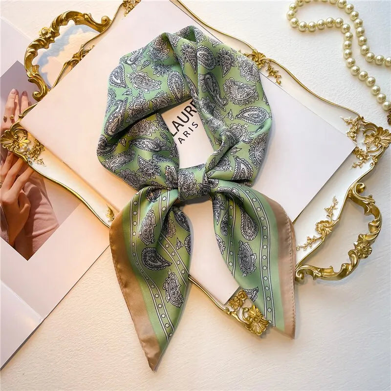 Versatile Silk Print Scarf for Women - Elegant Fashion Accessory