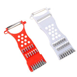 Dual-Blade Stainless Steel Kitchen Cutter with Multi-Function Peeler Grater Slicer