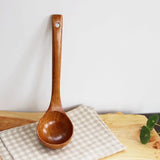 Large Wooden Soup Ladle for High-Temperature Cooking