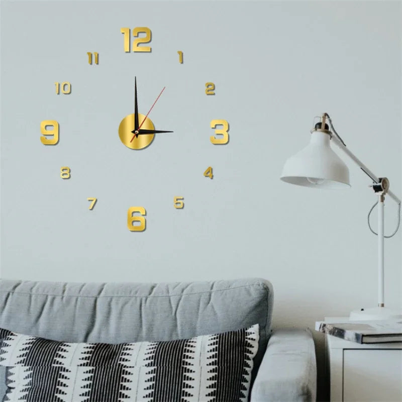 Luminous 3D Wall Clock with DIY Acrylic Frame for Stylish Home and Office Decor