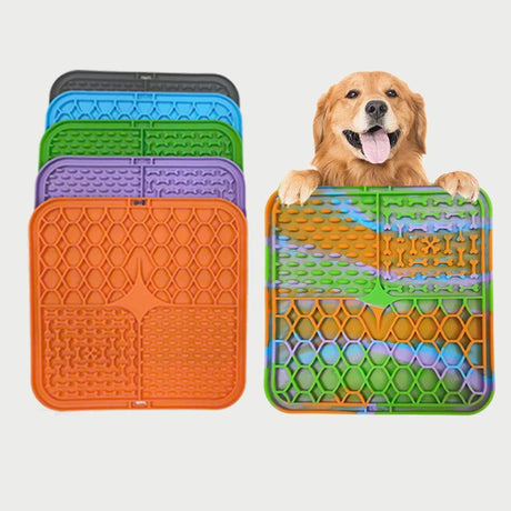 Silicone Pet Mat for Dogs - Slow Feeder & Bath Distraction Device