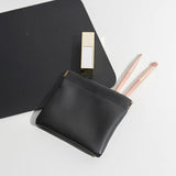 Unisex PU Leather Organizer Bag for Cosmetics, Earphones, and Coins