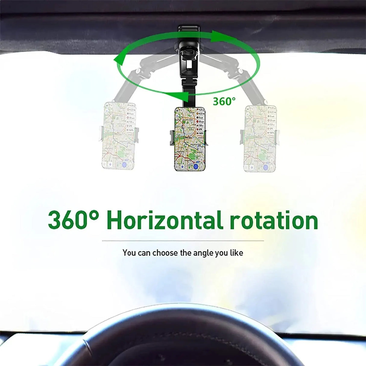 360° Rotating Multifunctional Sun Visor Phone Holder for Car