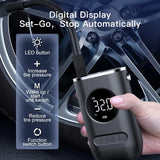 Compact Portable Car Tire Inflator with Digital Display and Wireless Operation
