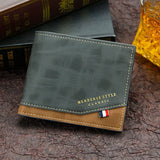 Vintage Men's Frosted Leather Wallet with Photo Holder