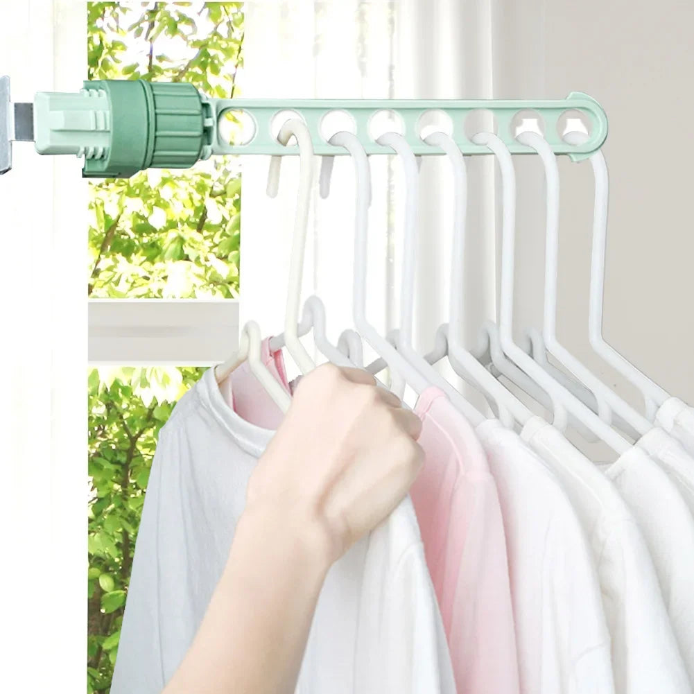 Adjustable Porous Clothes Hanger for Window Frames and Balconies