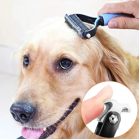 Pet Grooming Tool: Stainless Steel Deshedding Brush for Dogs and Cats