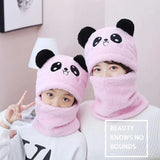 Cozy Cartoon Scarf Hat Set for Kids - Double Layer Wool Warmth