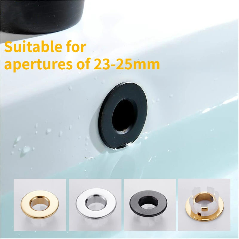 Vintage-Style Brass Overflow Cover for Bathroom Sink Basin with Deodorization Feature and Six-Foot Ring Insert