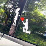 Enchanting Love Proposal Car Decal - Waterproof PVC Window Sticker