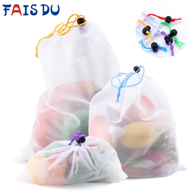 5pcs Eco-Friendly Multifunctional Mesh Storage Bags
