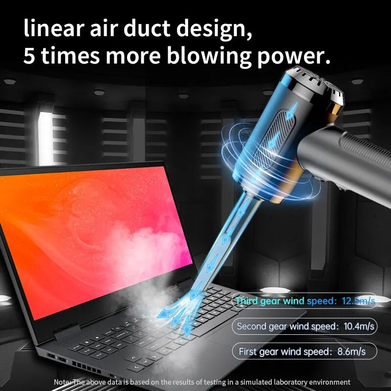 High-Speed Wireless Air Duster Cleaner with USB Charging for Car, Computer, and Household Use